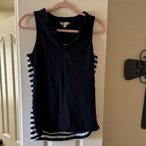 Banana Republic Navy and White Striped Tank Top